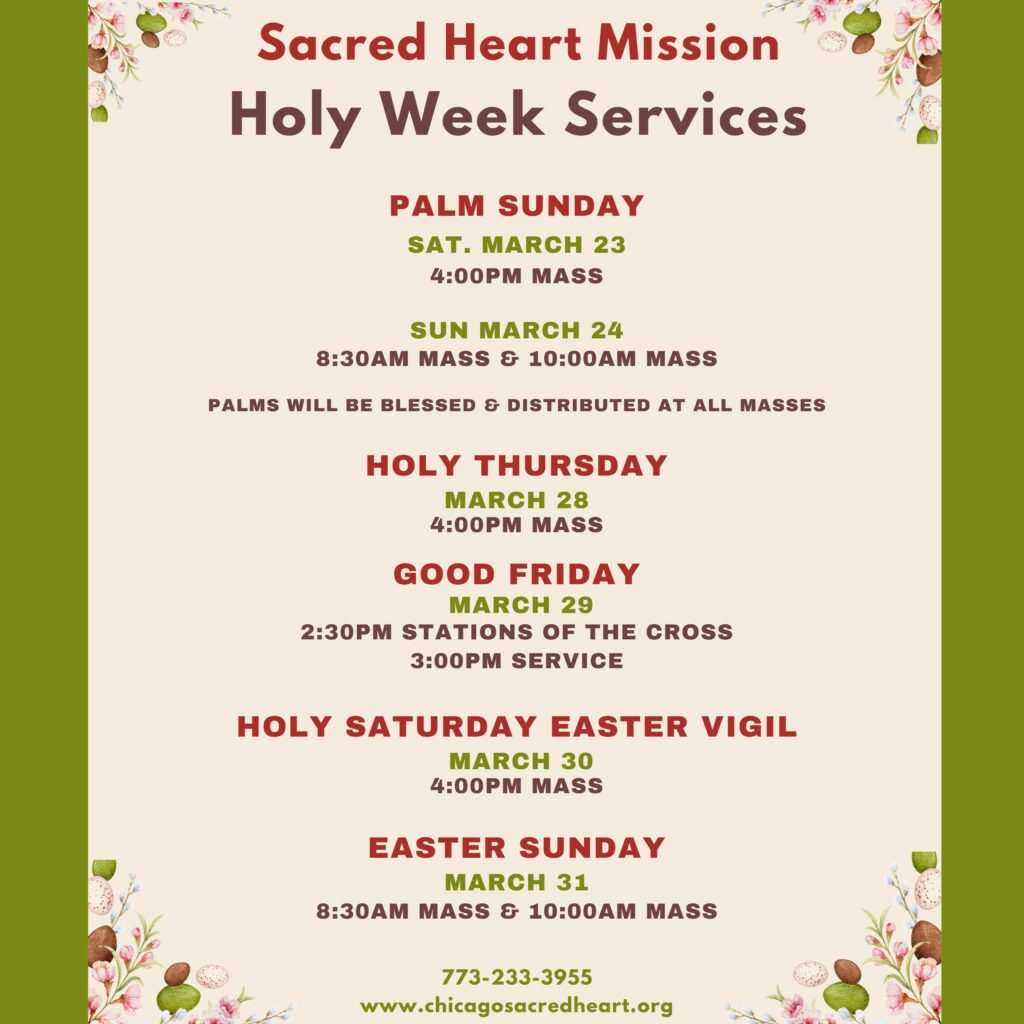 2024 Holy Week schedule